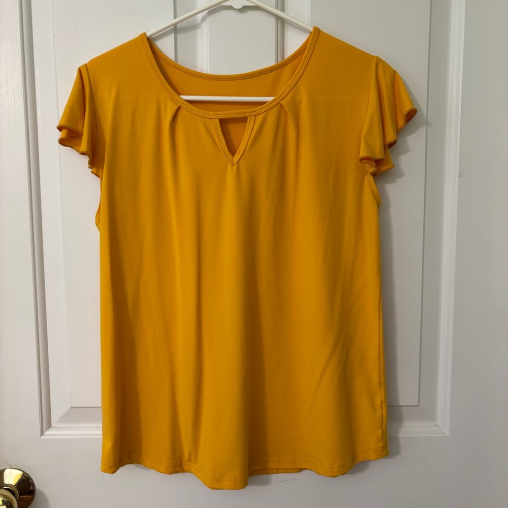 Sunny Yellow Ruffle Sleeve Top